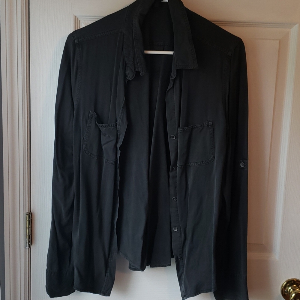 Grey button down shirt